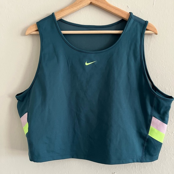 Nike Tops - NIKE Colorblock Dri Fit Training Cropped Top Sports Bra NEW Size 2X